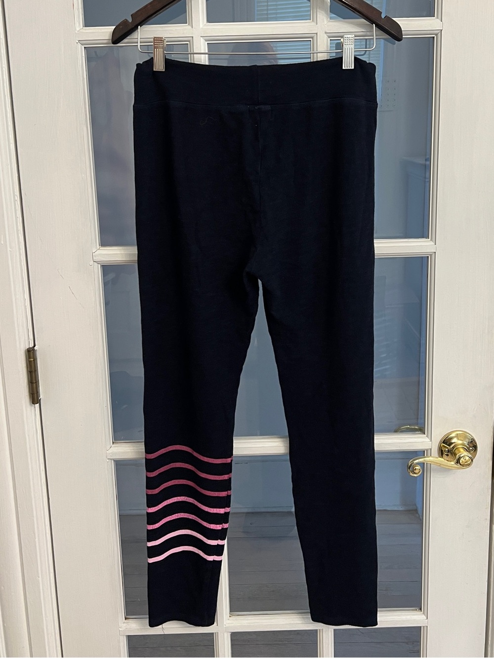 Sundry Women’s Navy Pink Gradient Stripe Stretch Lounge Leggings USA Size 3 L